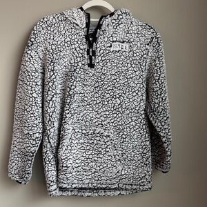 Justice Black and White Sherpa Hoodie